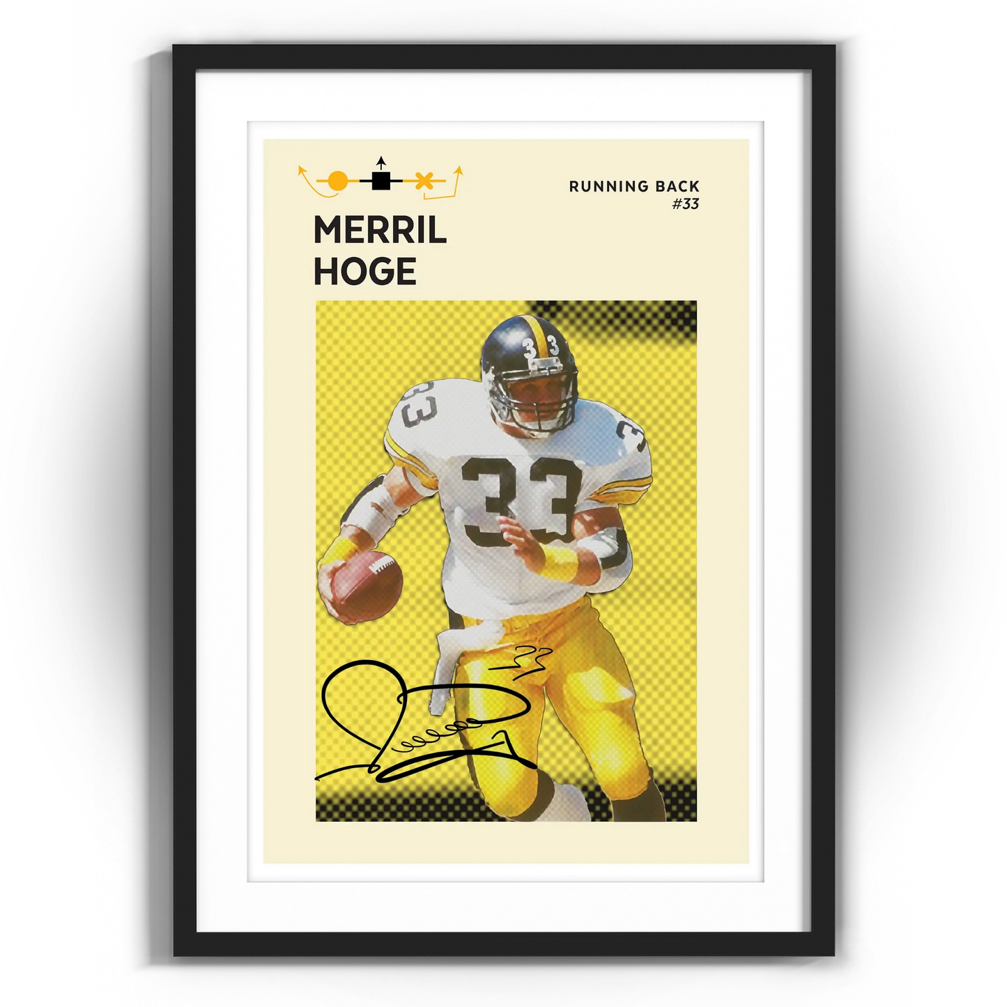 Framed poster of Merril Hoge, celebrated NFL player and sports commentator, a premium collectible offered for autographs via FanFair.