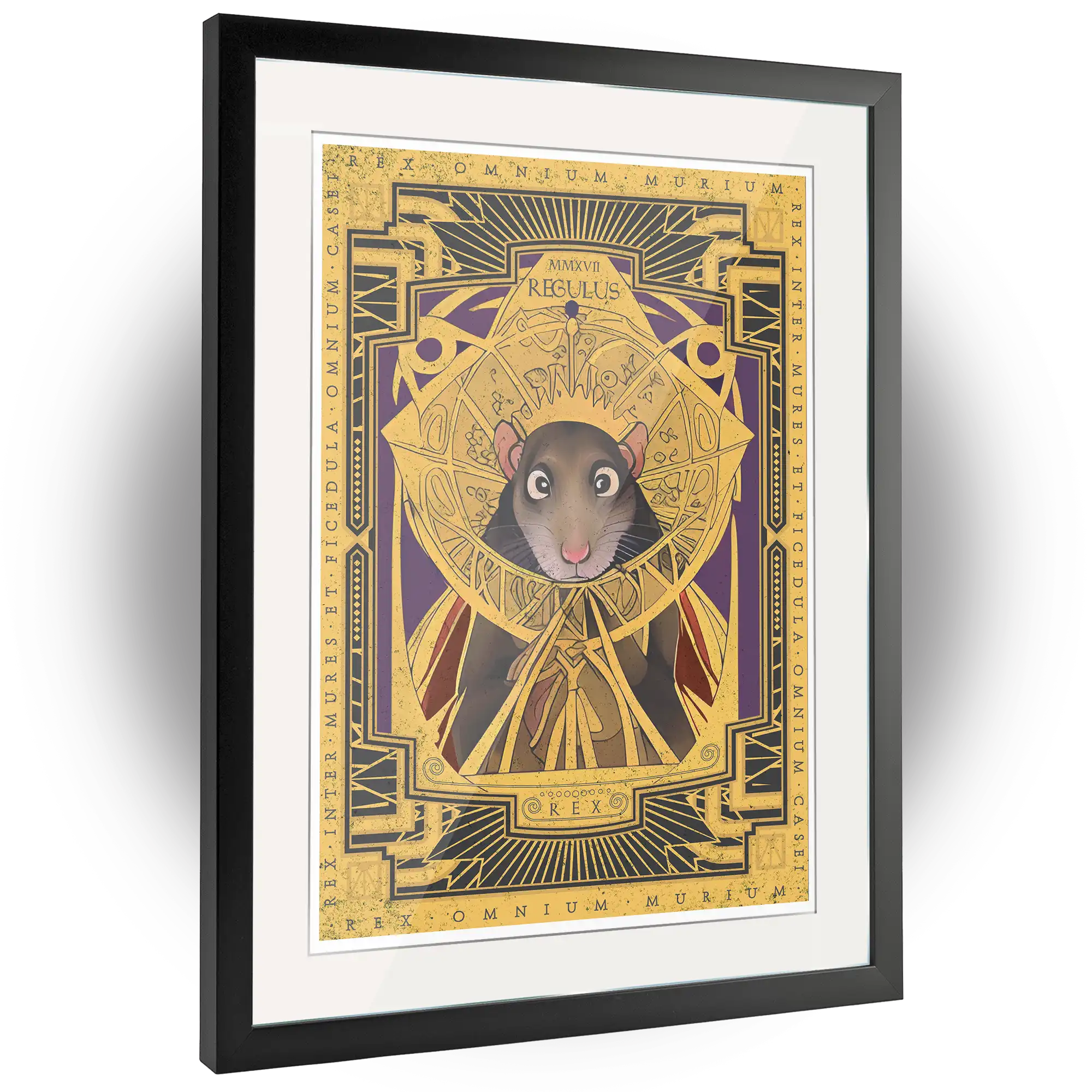 Framed poster of Regulus the Mouse, signed by Aaron Ozee celebrated poet and author, a perfect collectible for fans offered for autographs via FanFair Signatures.