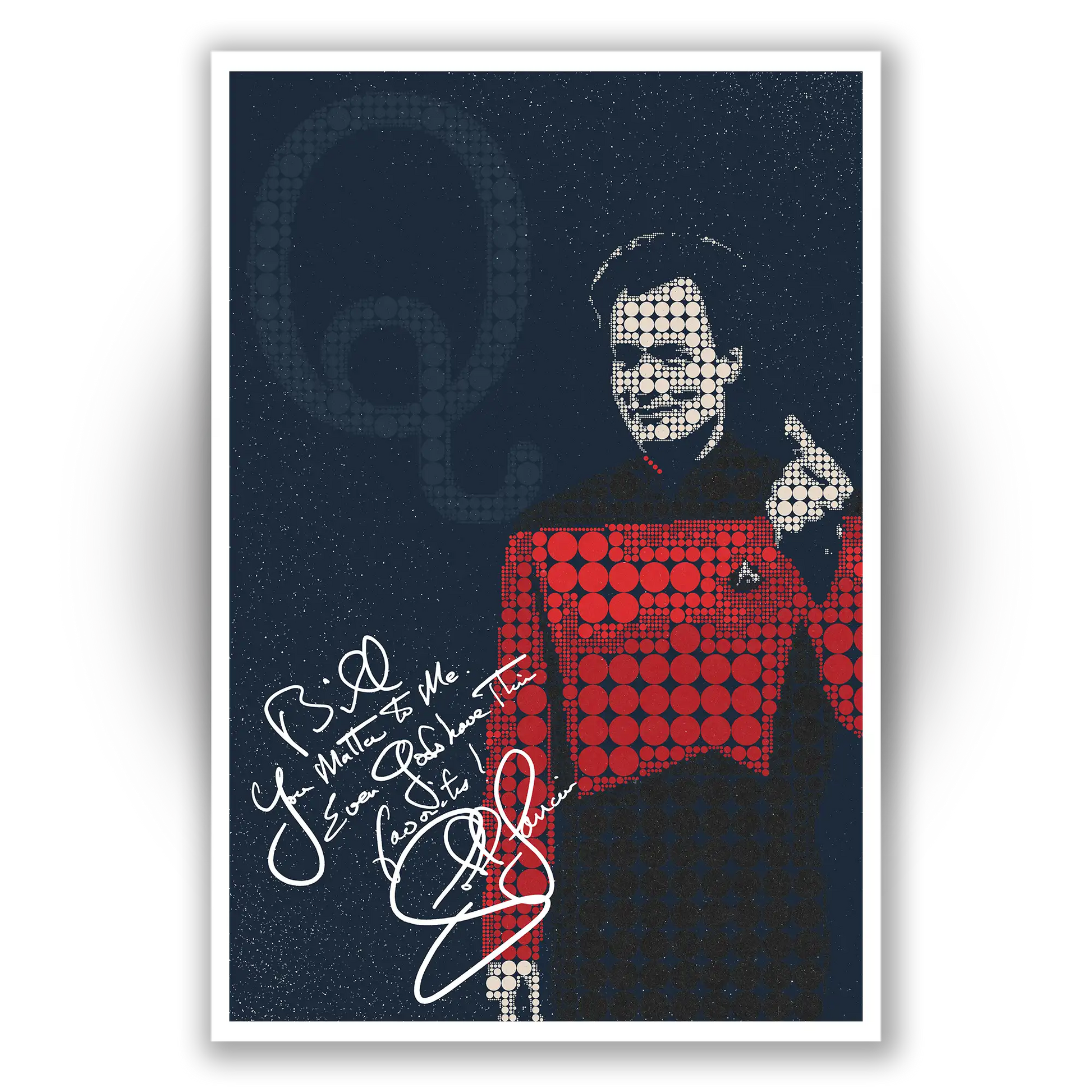 Unframed poster of John de Lancie as Q from Star Trek: The Next Generation, available for personalized autographs on FanFair Signatures.