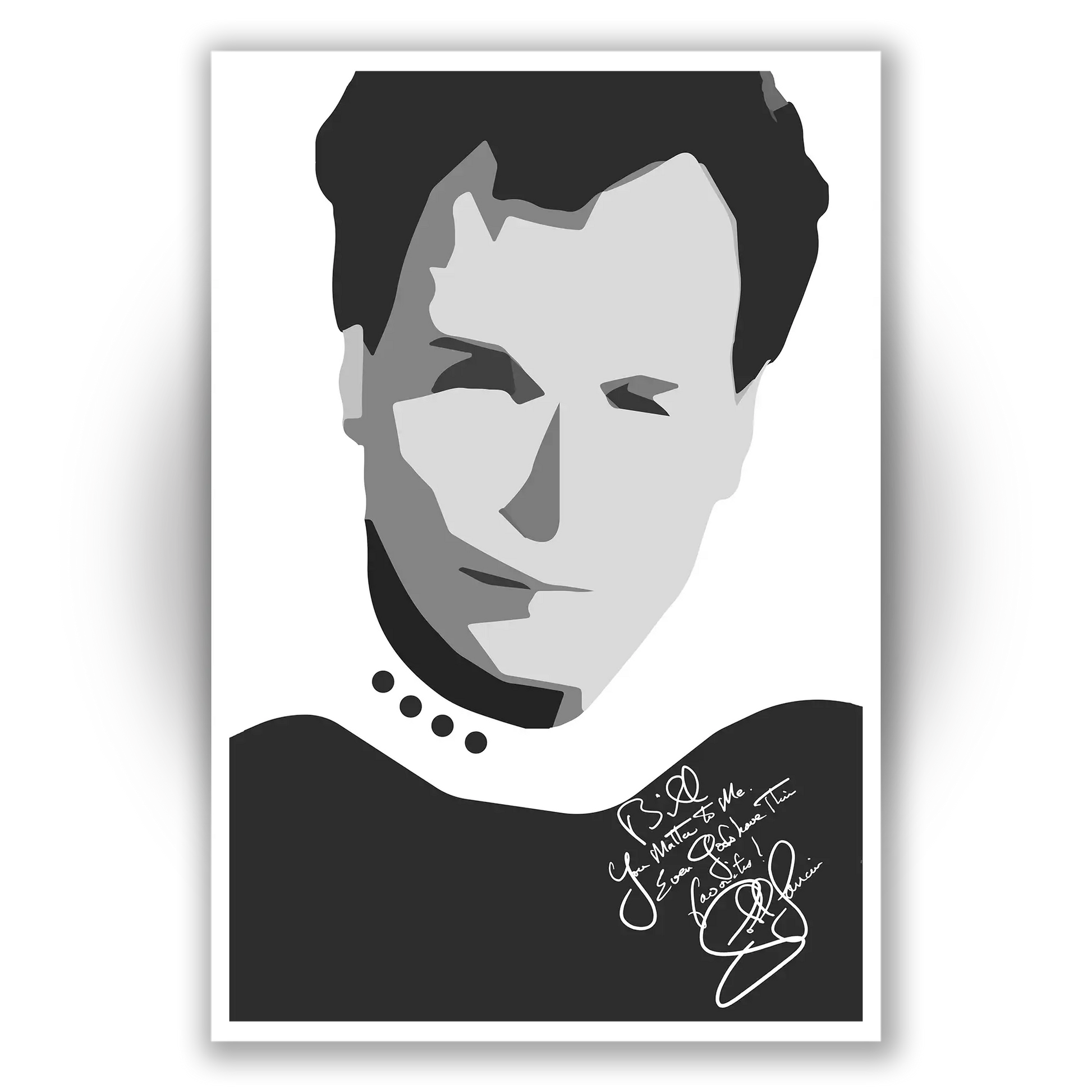 Unframed Silhouette poster of John de Lancie as Q from Star Trek: The Next Generation, available for personalized autographs on FanFair Signatures.