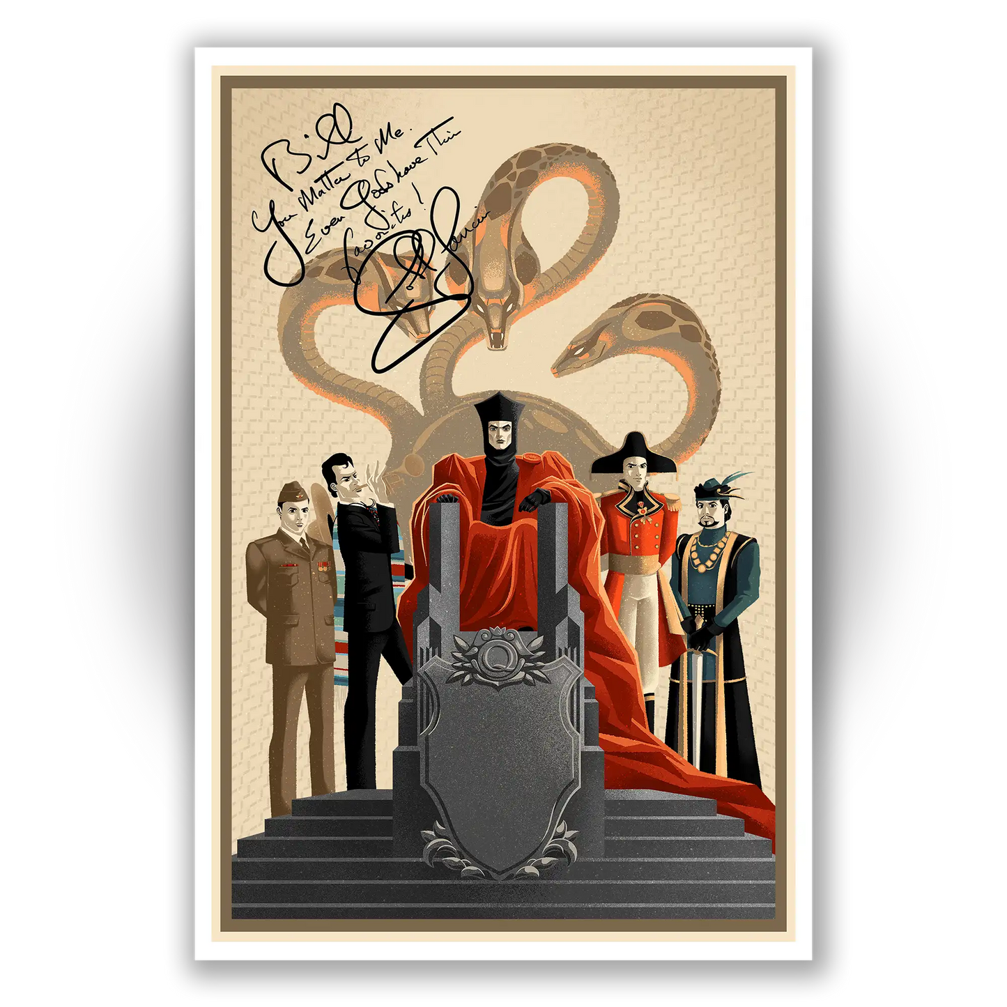 Unframed poster of John de Lancie as Q from Star Trek: The Next Generation, available for personalized autographs on FanFair Signatures.