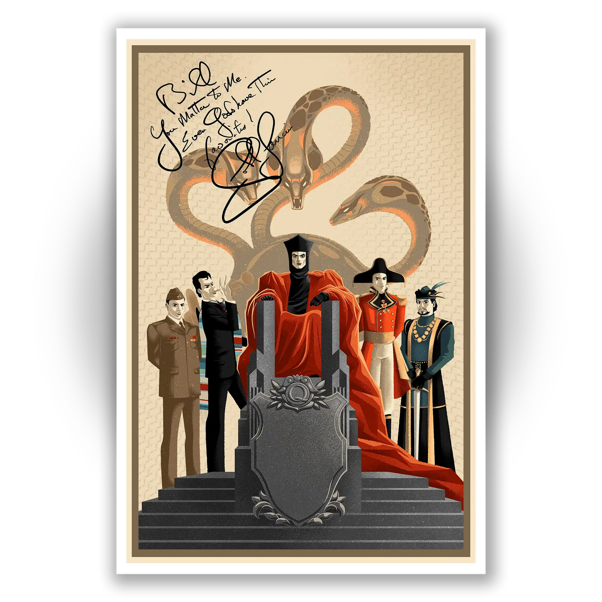 Unframed poster of John de Lancie as Q from Star Trek: The Next Generation, available for personalized autographs on FanFair Signatures.