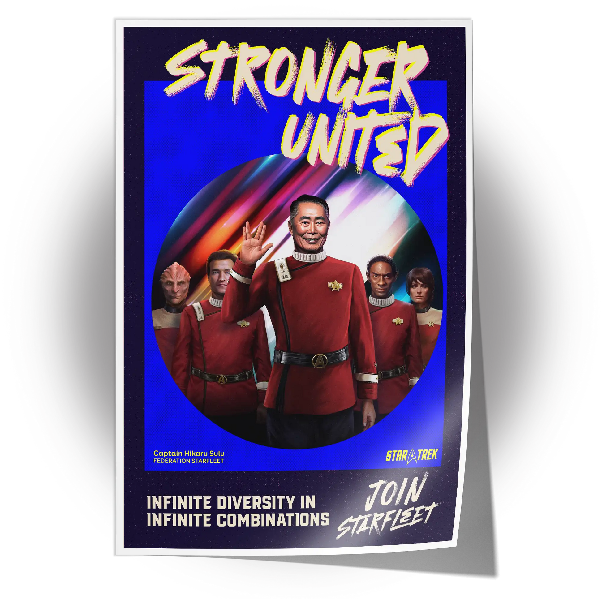 Unframed Stronger Together poster of George Takei as Hikaru Sulu from Star Trek: The Original Series, available for personalized autographs and collectibles via FanFair.