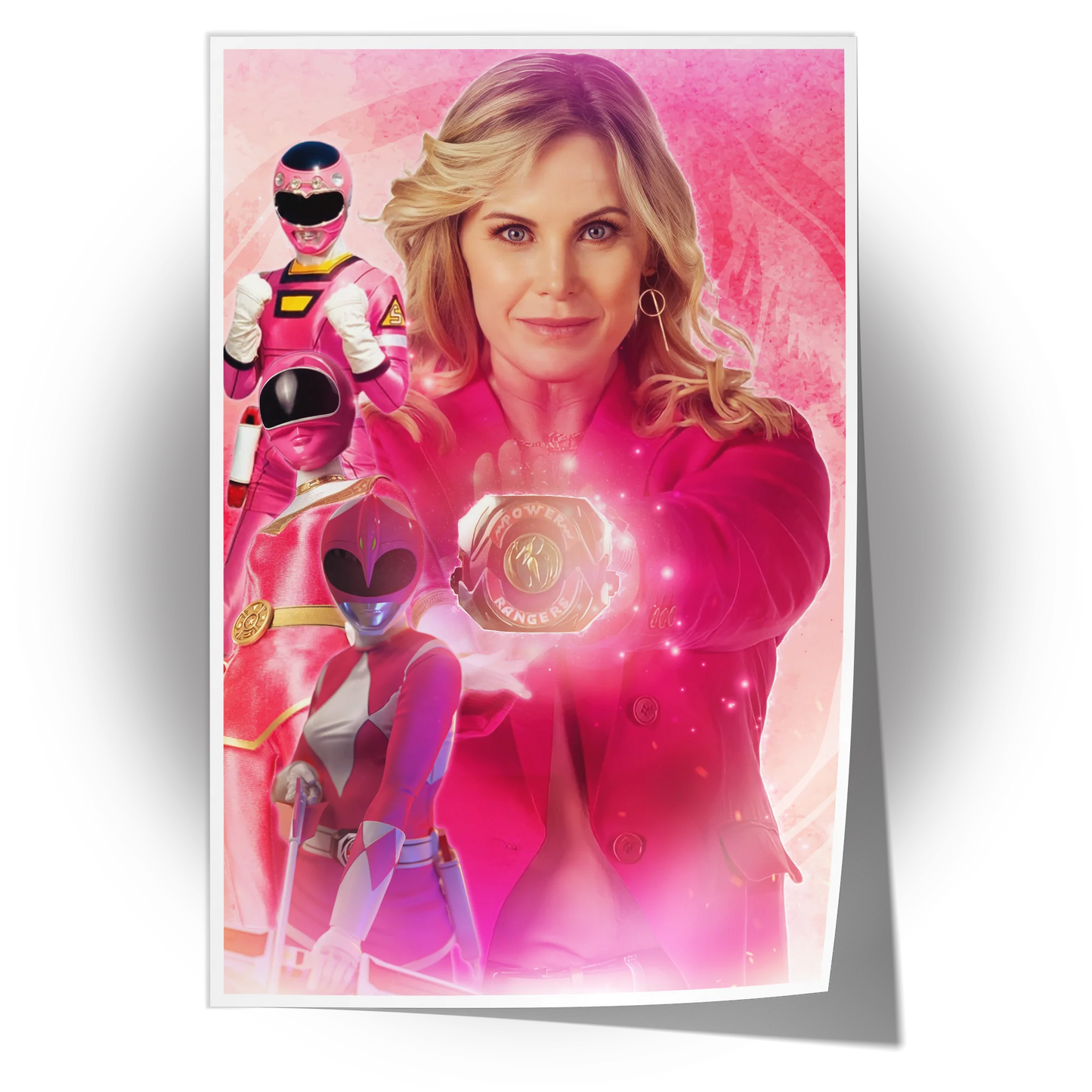 Unframed poster of Catherine Sutherland as the Pink Ranger from Mighty Morphin Power Rangers, available for personalized autographs via FanFair.