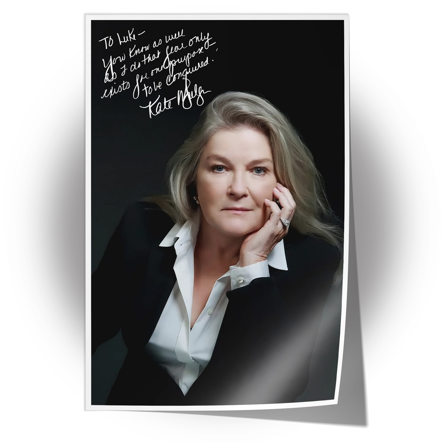 Unframed poster of Kate Mulgrew as Captain Janeway from Star Trek: Voyager, available for personalized autographs via FanFair Signatures.