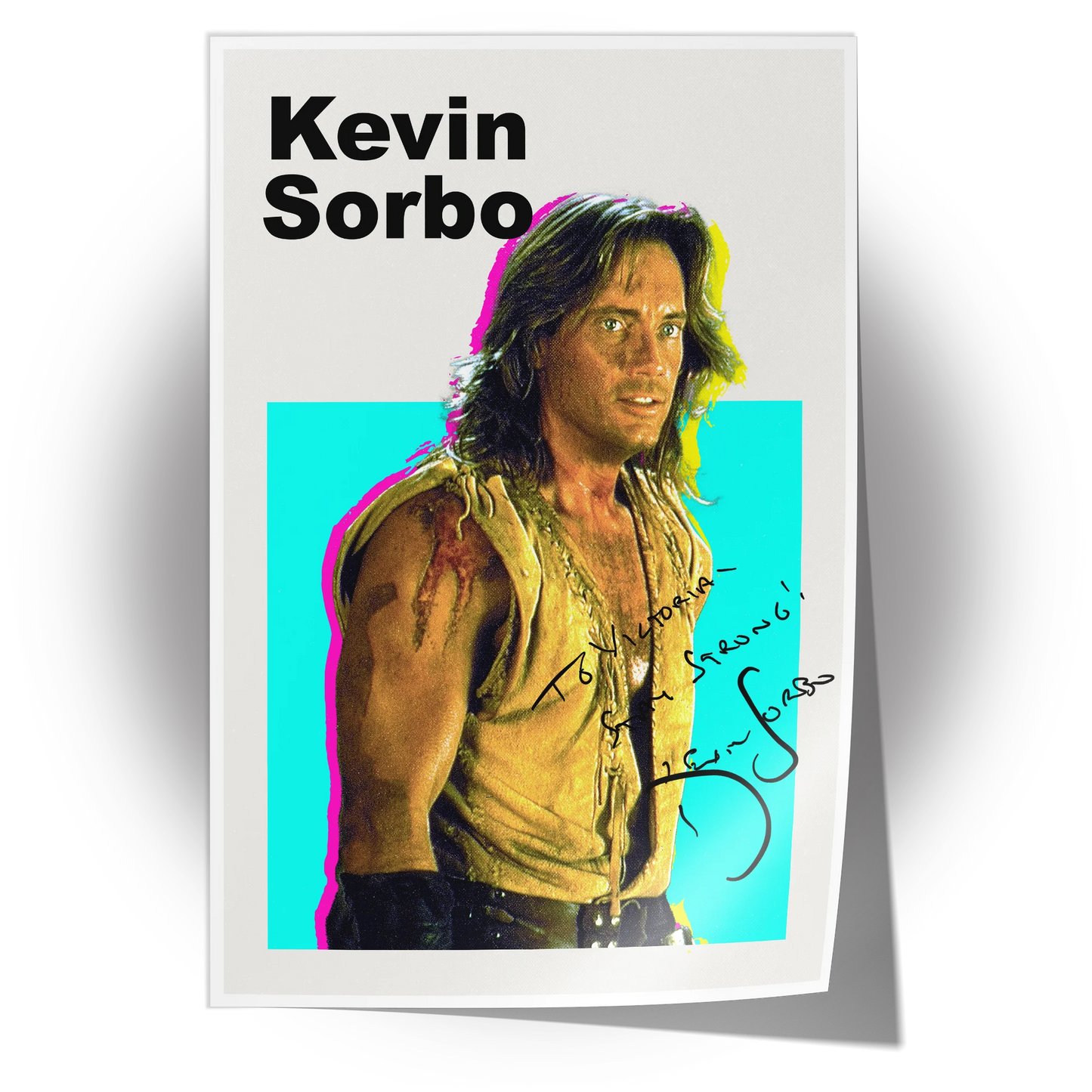 Unframed poster of Kevin Sorbo as Hercules from Hercules: The Legendary Journeys, available for personalized autographs on FanFair.