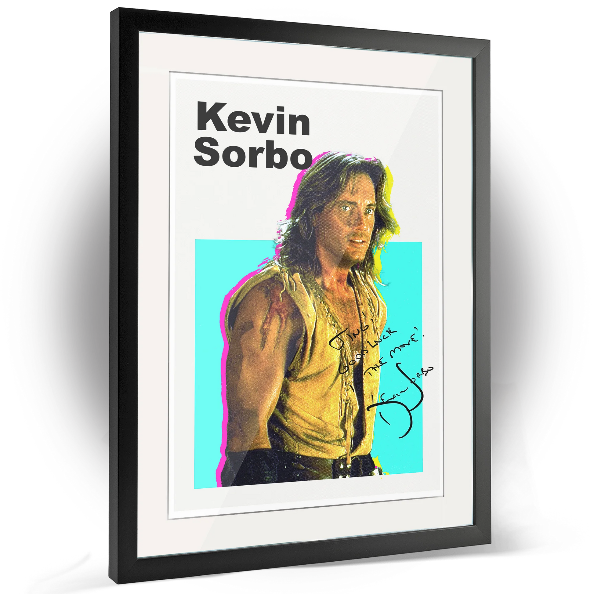 Framed poster of Kevin Sorbo as Hercules from Hercules: The Legendary Journeys, a premium collectible offered for autographs via FanFair.