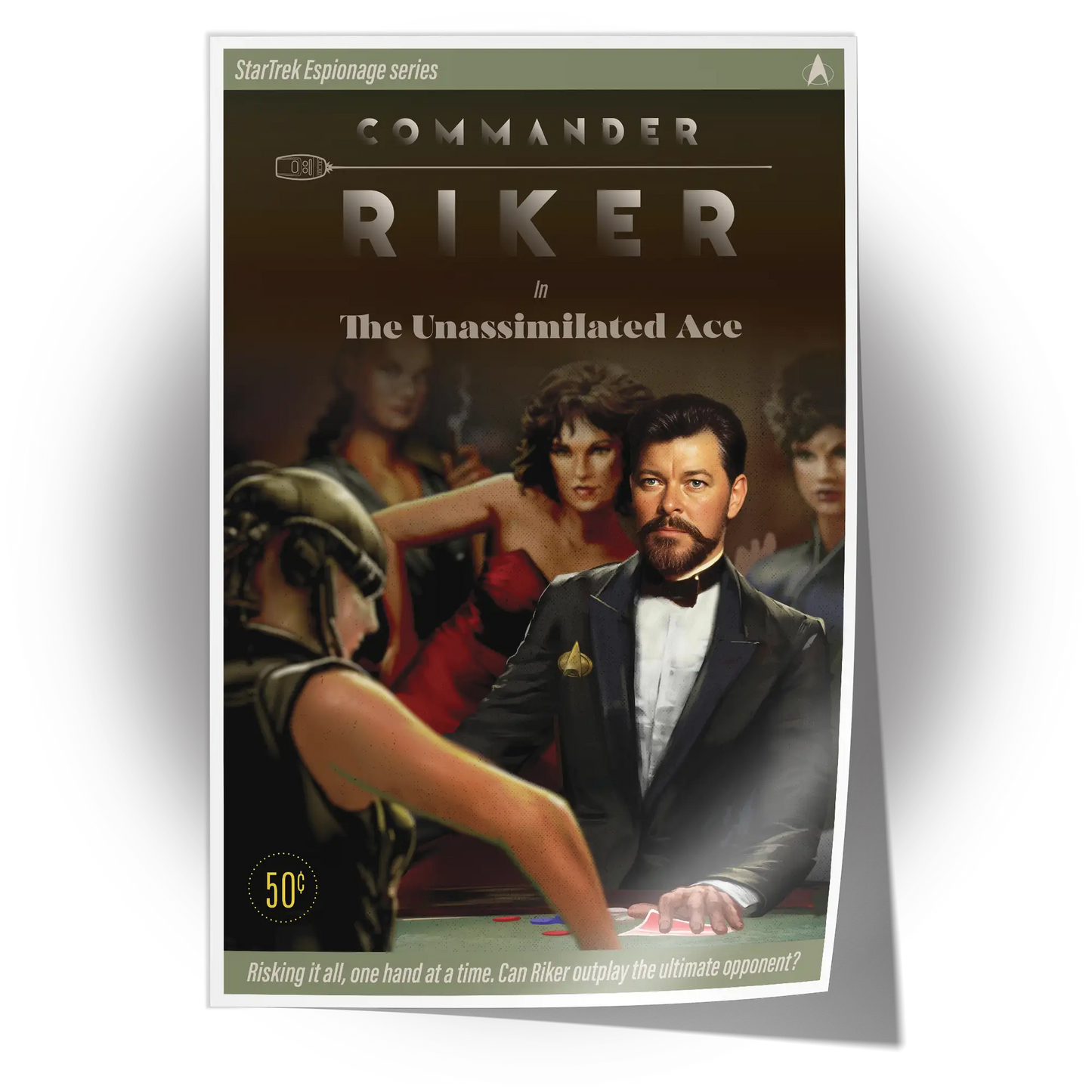 Unframed poster of Jonathan Frakes as Commander Riker from Star Trek: The Next Generation, available for personalized autographs via FanFair.