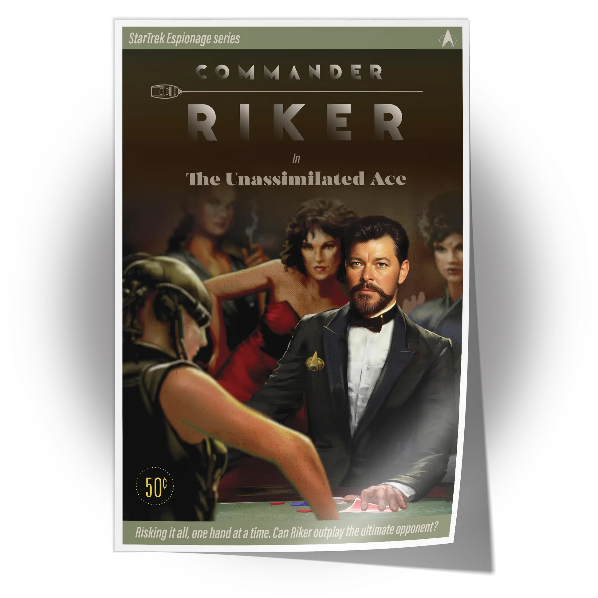 Unframed poster of Jonathan Frakes as Commander Riker from Star Trek: The Next Generation, available for personalized autographs via FanFair.