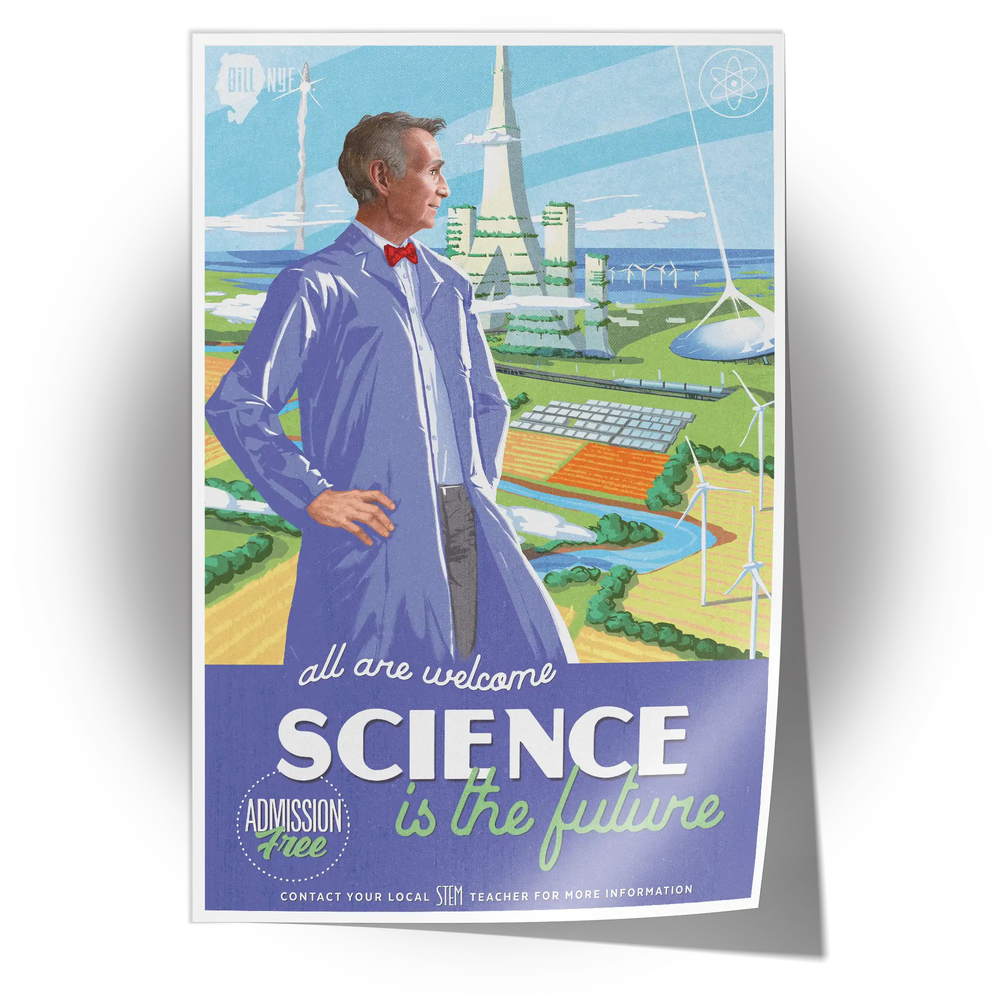 Unframed poster of Bill Nye the Science Guy, legendary science educator, available for personalized autographs and STEM-themed collectibles on FanFair.