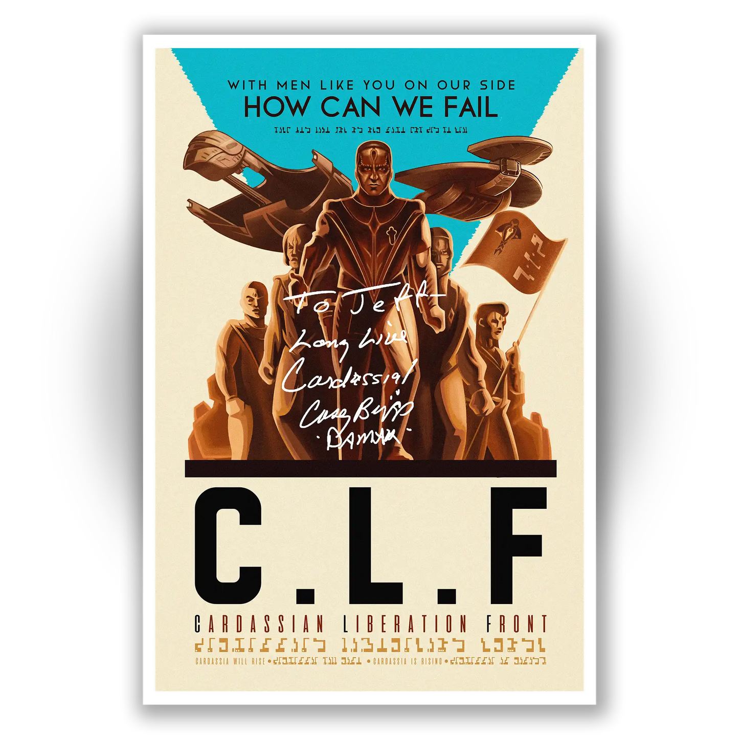 Unframed poster of Casey Biggs as Damar from Star Trek: Deep Space Nine, available for personalized autographs through FanFair Signatures.