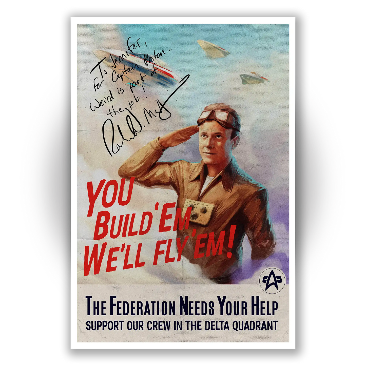 Unframed poster of Robert Duncan McNeill as Tom Paris from Star Trek: Voyager, available for personalized autographs via FanFair.