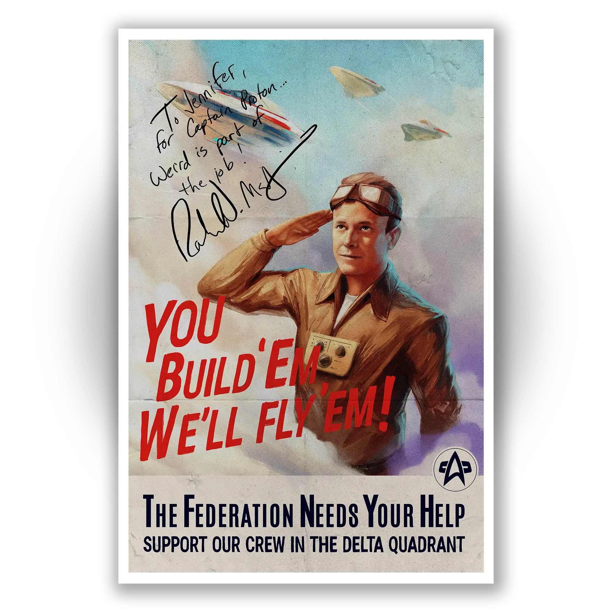 Unframed poster of Robert Duncan McNeill as Tom Paris from Star Trek: Voyager, available for personalized autographs via FanFair.