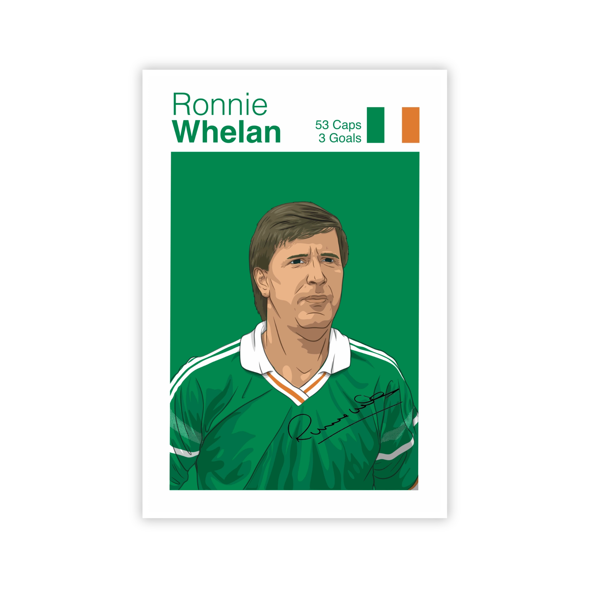 Unframed poster of Ronnie Whelan, Liverpool FC legend and Ireland international, available for personalized autographs through FanFair.