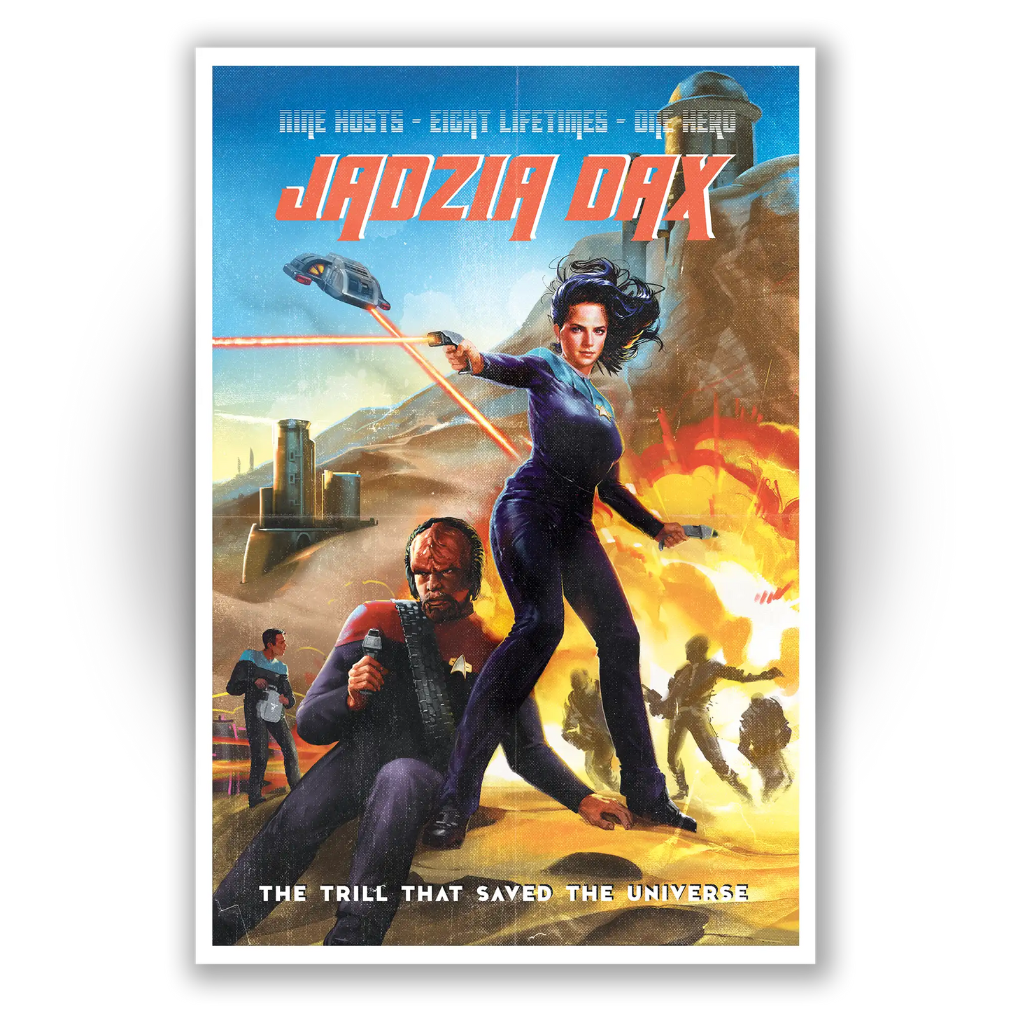 Unframed poster of Terry Farrell as Jadzia Dax from Star Trek: Deep Space Nine, available for personalized autographs via FanFair Signatures.